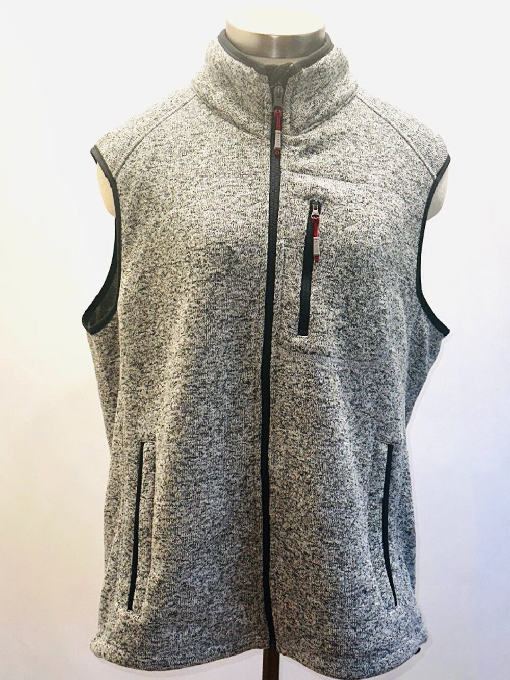 ORVIS Vest Womens Large Gray Full Zip Collared 3-Pockets Outdoor NEW